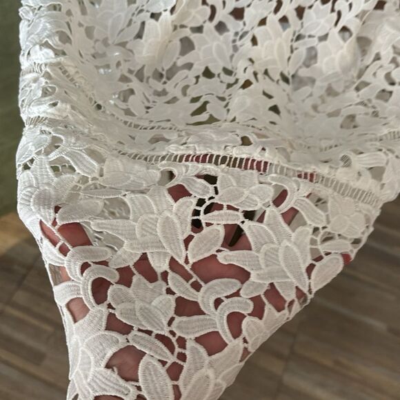 Self-Portrait Elegant White Lace Midi Dress, US2 - Picture 8 of 16